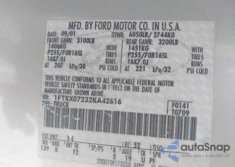 2002 Ford F-150 Xl/Xlt from USA, damaged, VIN 1FTRX07232KA42616